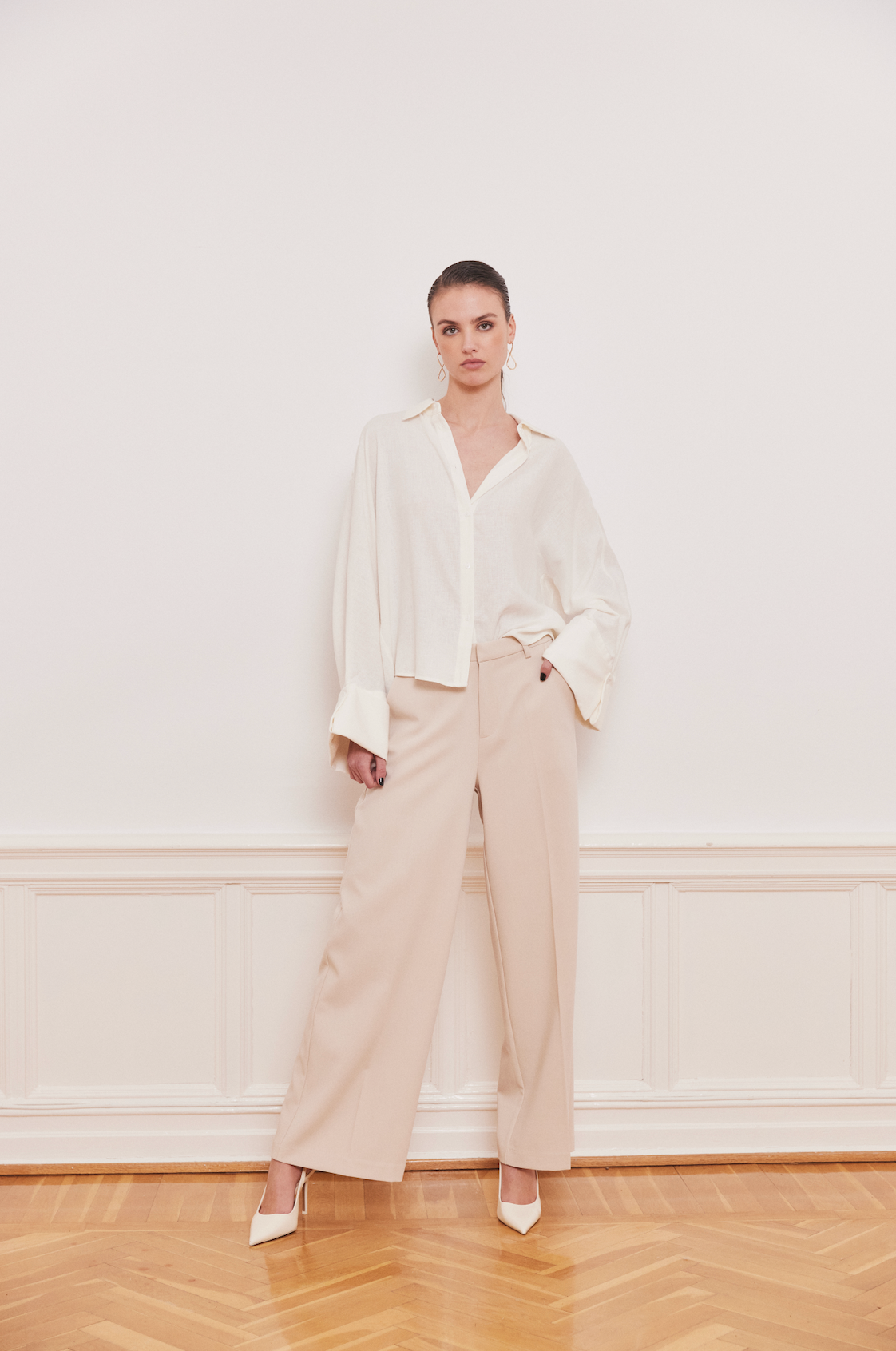 Bluser | Atari Linen Shirt White